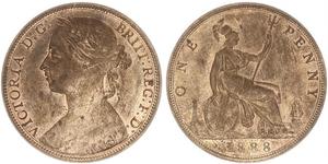 1 Penny Reino Unido de Gran Bretaña e Irlanda (1801-1922) Cobre Victoria (1819 - 1901)
