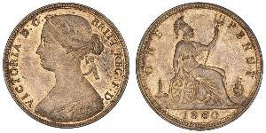 1 Penny Reino Unido de Gran Bretaña e Irlanda (1801-1922) Cobre Victoria (1819 - 1901)