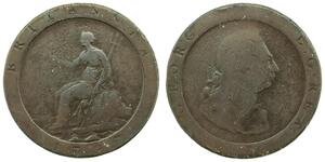 1 Penny Reino de Gran Bretaña (1707-1801) Cobre Jorge III (1738-1820)