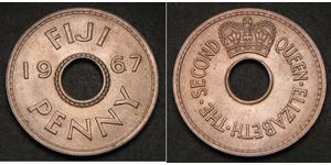 1 Penny Fiji (1970 - ) Copper/Nickel Elizabeth II (1926-2022)