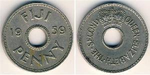 1 Penny Fiji (1970 - ) Copper/Nickel Elizabeth II (1926-2022)