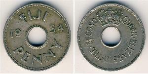1 Penny Fiji (1970 - ) Copper/Nickel Elizabeth II (1926-2022)