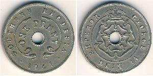 1 Penny Southern Rhodesia (1923-1980) Copper/Nickel George VI (1895-1952)