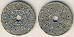 1 Penny Southern Rhodesia (1923-1980) Copper/Nickel George VI (1895-1952)