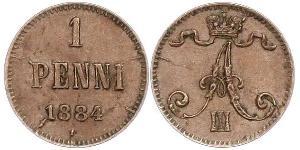 1 Penny Grand-duché de Finlande (1809 - 1917) Cuivre Alexandre III (1845 -1894)