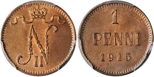1 Penny Grand-duché de Finlande (1809 - 1917) Cuivre Nicolas II (1868-1918)