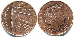 1 Penny Feriind Kiningrik (1922-) Cuivre/Acier Elizabeth II (1926-2022)