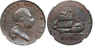 1 Penny Bermuda Kupfer Georg III (1738-1820)