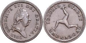 1 Penny Isle of Man Kupfer Georg III (1738-1820)