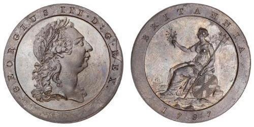 1 Penny Königreich Großbritannien (1707-1801) Kupfer Georg III (1738-1820)