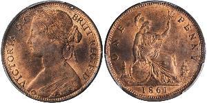1 Penny Vereinigtes Königreich von Großbritannien und Irland (1801-1922) Kupfer Victoria (1819 - 1901)