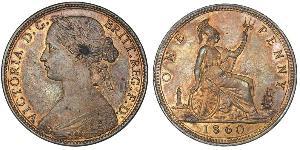 1 Penny Vereinigtes Königreich von Großbritannien und Irland (1801-1922) Kupfer Victoria (1819 - 1901)