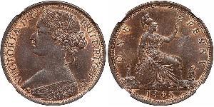1 Penny Vereinigtes Königreich von Großbritannien und Irland (1801-1922) Kupfer Victoria (1819 - 1901)