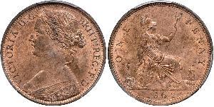 1 Penny Vereinigtes Königreich von Großbritannien und Irland (1801-1922) Kupfer Victoria (1819 - 1901)