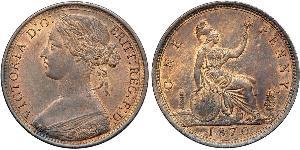 1 Penny Vereinigtes Königreich von Großbritannien und Irland (1801-1922) Kupfer Victoria (1819 - 1901)