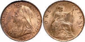 1 Penny Vereinigtes Königreich von Großbritannien und Irland (1801-1922) Kupfer Victoria (1819 - 1901)