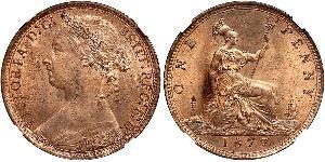 1 Penny Vereinigtes Königreich von Großbritannien und Irland (1801-1922) Kupfer Victoria (1819 - 1901)