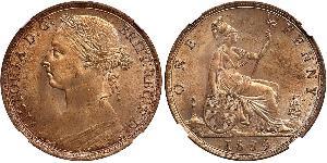1 Penny Vereinigtes Königreich von Großbritannien und Irland (1801-1922) Kupfer Victoria (1819 - 1901)