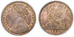 1 Penny Vereinigtes Königreich von Großbritannien und Irland (1801-1922) Kupfer Victoria (1819 - 1901)
