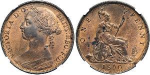 1 Penny Vereinigtes Königreich von Großbritannien und Irland (1801-1922) Kupfer Victoria (1819 - 1901)