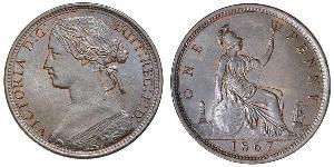 1 Penny Vereinigtes Königreich von Großbritannien und Irland (1801-1922) Kupfer Victoria (1819 - 1901)