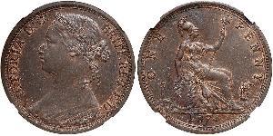 1 Penny Vereinigtes Königreich von Großbritannien und Irland (1801-1922) Kupfer Victoria (1819 - 1901)