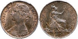 1 Penny Vereinigtes Königreich von Großbritannien und Irland (1801-1922) Kupfer Victoria (1819 - 1901)