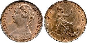 1 Penny Vereinigtes Königreich von Großbritannien und Irland (1801-1922) Kupfer Victoria (1819 - 1901)