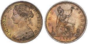 1 Penny Vereinigtes Königreich von Großbritannien und Irland (1801-1922) Kupfer Victoria (1819 - 1901)
