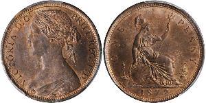 1 Penny Vereinigtes Königreich von Großbritannien und Irland (1801-1922) Kupfer Victoria (1819 - 1901)