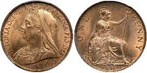 1 Penny Vereinigtes Königreich von Großbritannien und Irland (1801-1922) Kupfer Victoria (1819 - 1901)
