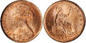1 Penny Vereinigtes Königreich von Großbritannien und Irland (1801-1922) Kupfer Victoria (1819 - 1901)