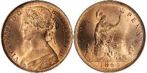1 Penny Vereinigtes Königreich von Großbritannien und Irland (1801-1922) Kupfer Victoria (1819 - 1901)