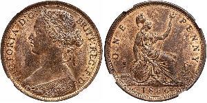 1 Penny Vereinigtes Königreich von Großbritannien und Irland (1801-1922) Kupfer Victoria (1819 - 1901)