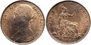 1 Penny Vereinigtes Königreich von Großbritannien und Irland (1801-1922) Kupfer Victoria (1819 - 1901)