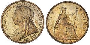 1 Penny Vereinigtes Königreich von Großbritannien und Irland (1801-1922) Kupfer Victoria (1819 - 1901)