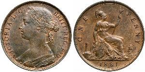 1 Penny Vereinigtes Königreich von Großbritannien und Irland (1801-1922) Kupfer Victoria (1819 - 1901)