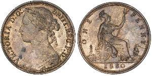1 Penny Vereinigtes Königreich von Großbritannien und Irland (1801-1922) Kupfer Victoria (1819 - 1901)