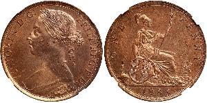 1 Penny Vereinigtes Königreich von Großbritannien und Irland (1801-1922) Kupfer Victoria (1819 - 1901)