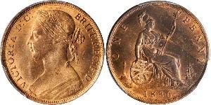 1 Penny Vereinigtes Königreich von Großbritannien und Irland (1801-1922) Kupfer Victoria (1819 - 1901)