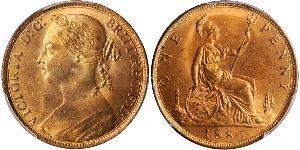 1 Penny Vereinigtes Königreich von Großbritannien und Irland (1801-1922) Kupfer Victoria (1819 - 1901)