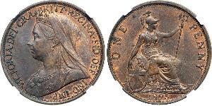 1 Penny Vereinigtes Königreich von Großbritannien und Irland (1801-1922) Kupfer Victoria (1819 - 1901)