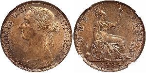 1 Penny Vereinigtes Königreich von Großbritannien und Irland (1801-1922) Kupfer Victoria (1819 - 1901)