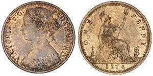 1 Penny Vereinigtes Königreich von Großbritannien und Irland (1801-1922) Kupfer Victoria (1819 - 1901)