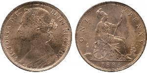 1 Penny Vereinigtes Königreich von Großbritannien und Irland (1801-1922) Kupfer Victoria (1819 - 1901)