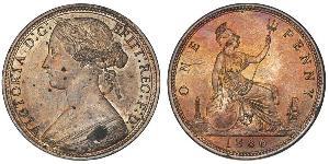 1 Penny Vereinigtes Königreich von Großbritannien und Irland (1801-1922) Kupfer Victoria (1819 - 1901)