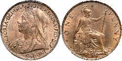 1 Penny Vereinigtes Königreich von Großbritannien und Irland (1801-1922) Kupfer Victoria (1819 - 1901)