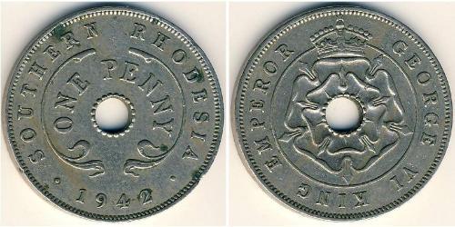 1 Penny Southern Rhodesia (1923-1980) Níquel/Cobre Jorge VI (1895-1952)