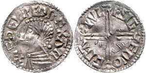 1 Penny Reino de Inglaterra (927-1649,1660-1707) Plata Aethelred II (968 - 1016)