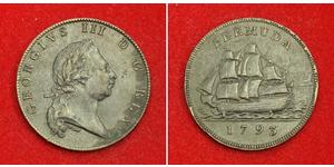 1 Penny Bermuda Rame Giorgio III (1738-1820)